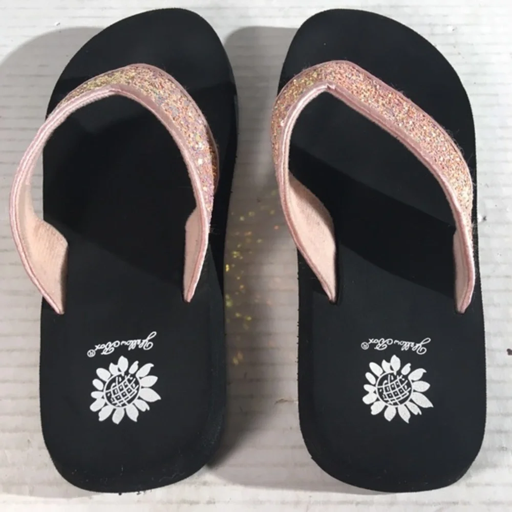 Yellow Box Girls Feliks Glitter Chunky Flip Flops